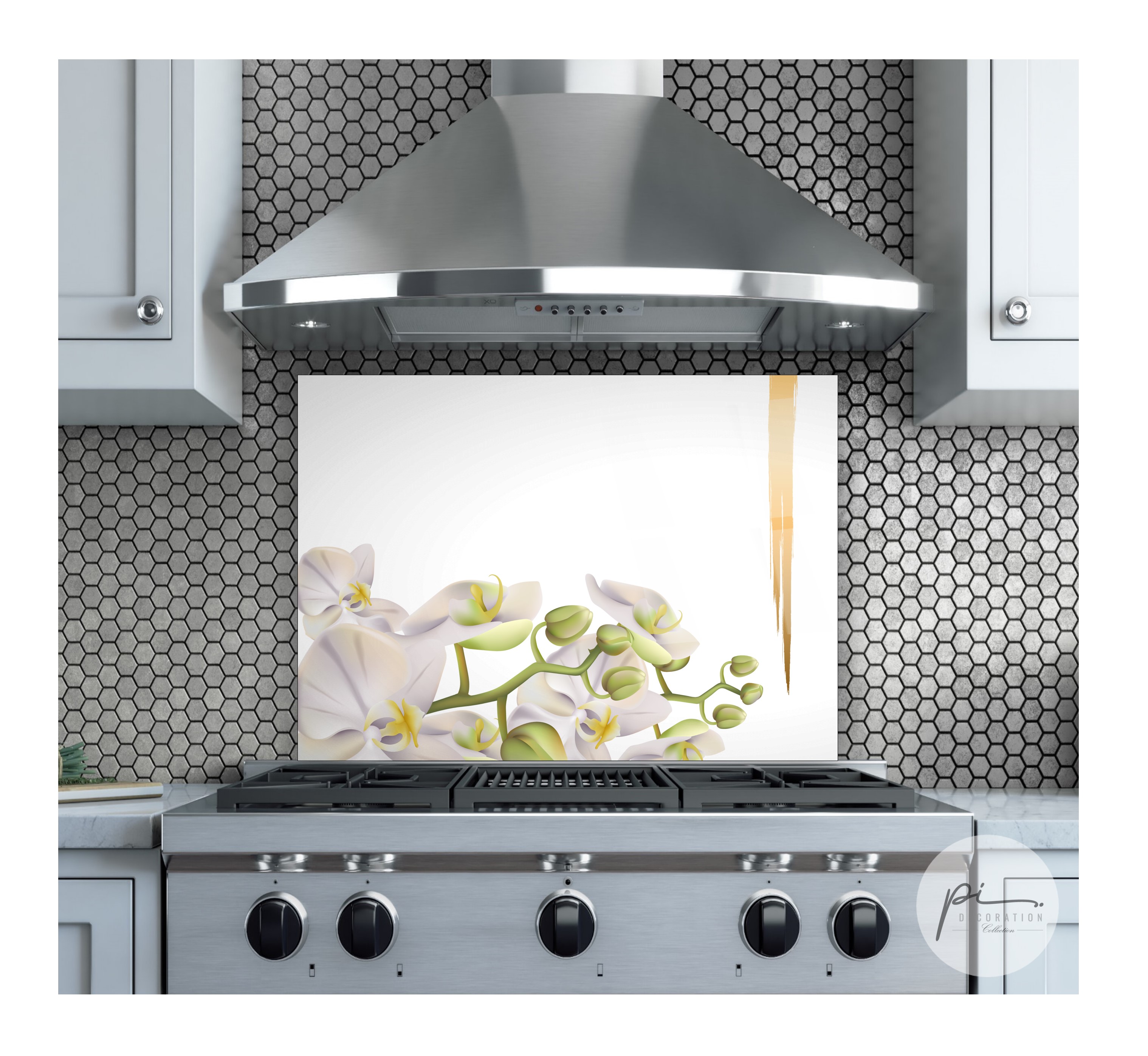 Yaprak Desen Ocak Arkası Kırılmaz Cam Koruyucu