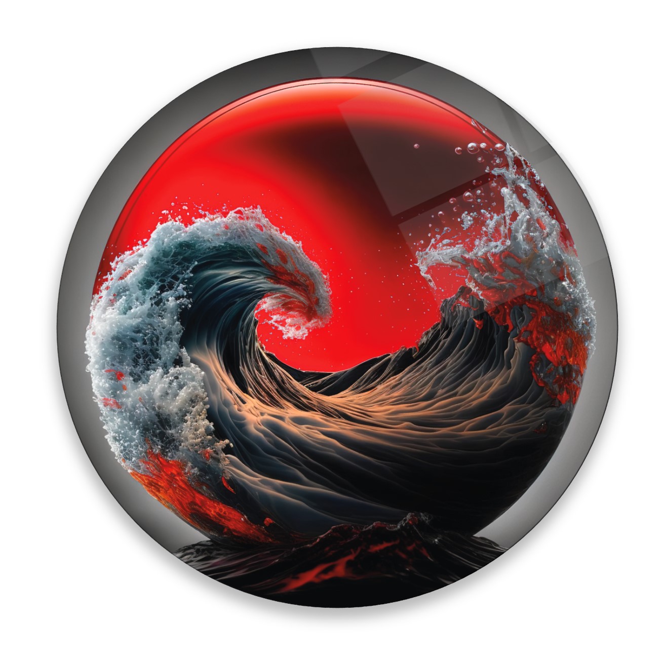 Dalga UV Baskı Cam Tablo