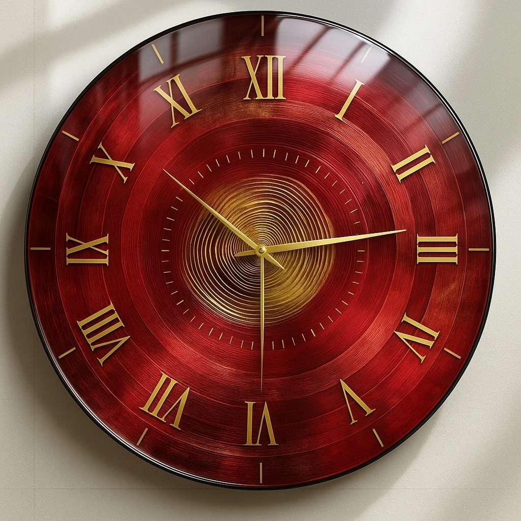 Bordo Gold Cam Duvar Saati