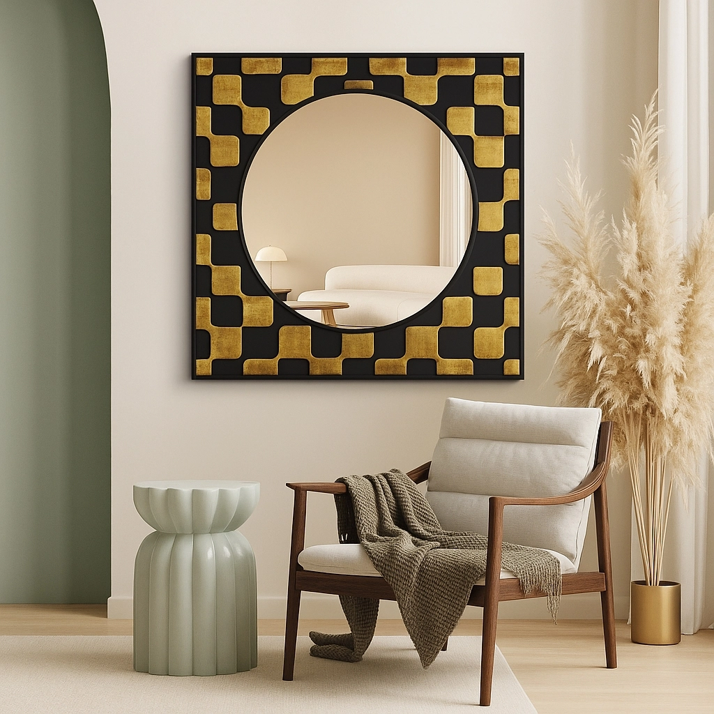 Altın Matris Kare  Ayna