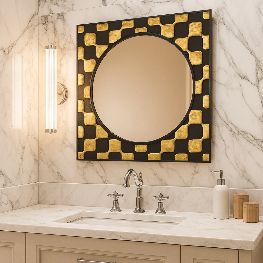 Altın Matris Kare  Ayna