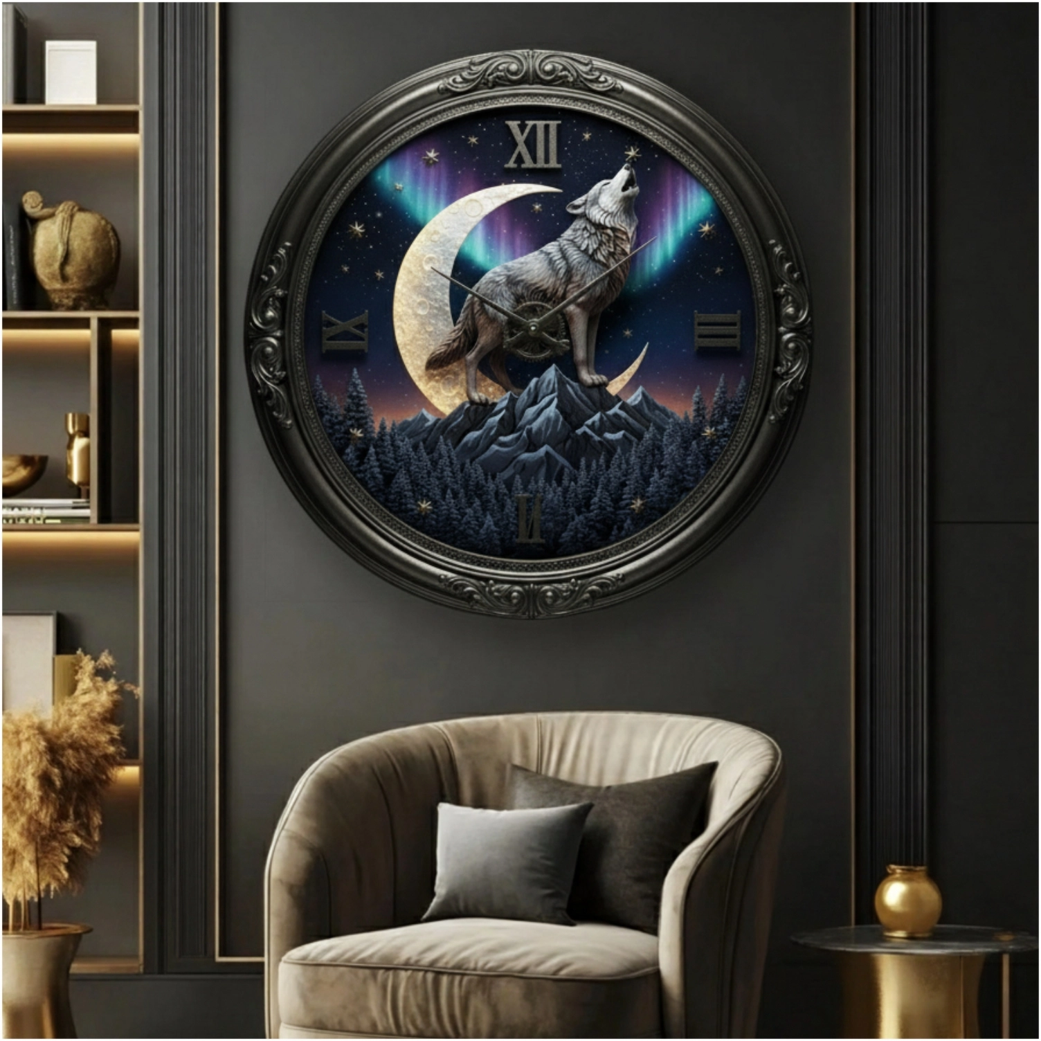 Ay Kurdu Cam Duvar Saati