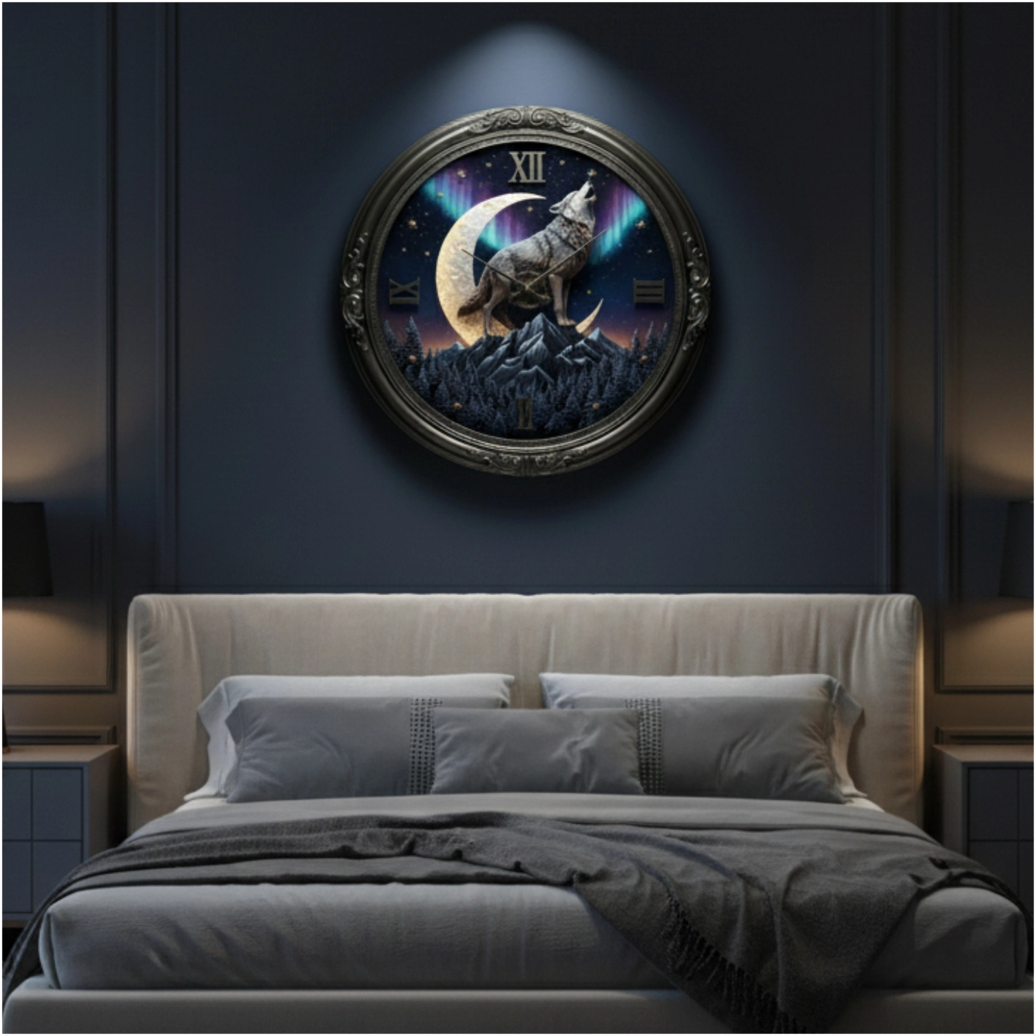 Ay Kurdu Cam Duvar Saati