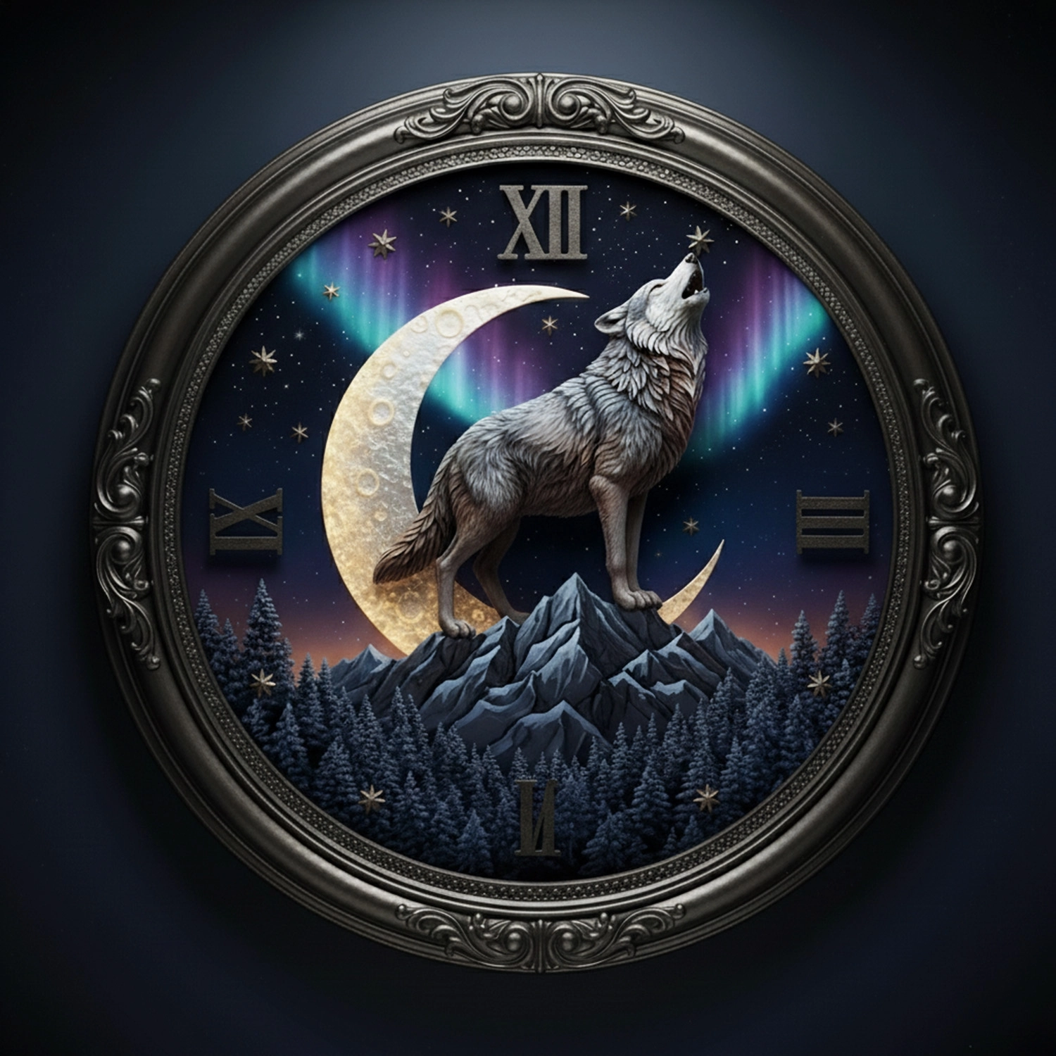 Ay Kurdu Cam Duvar Saati