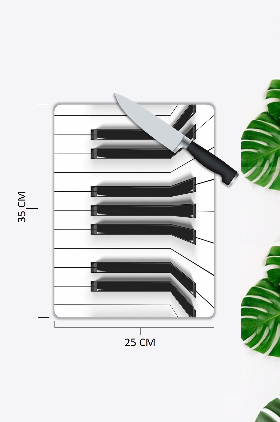 Piyano Desen Cam Kesme Tablası