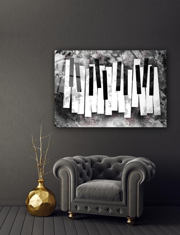 Piyano Tuşları Cam Tablo