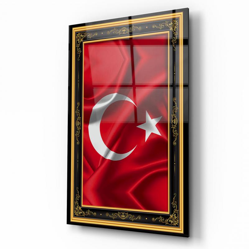 Türk Bayrağı Cam Tablo