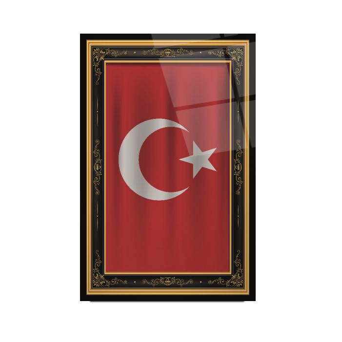 Türk Bayrağı Cam Tablo