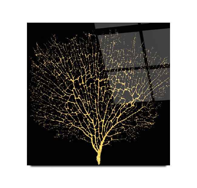 Gold Ağaç Cam Tablo