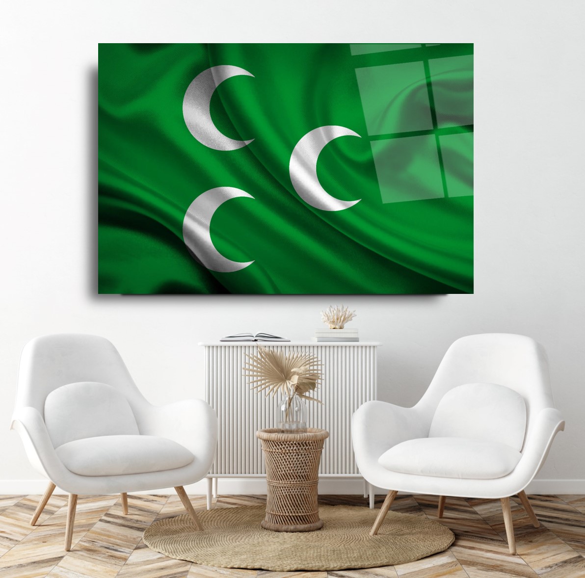 Osmanlı Bayrağı Cam Tablo