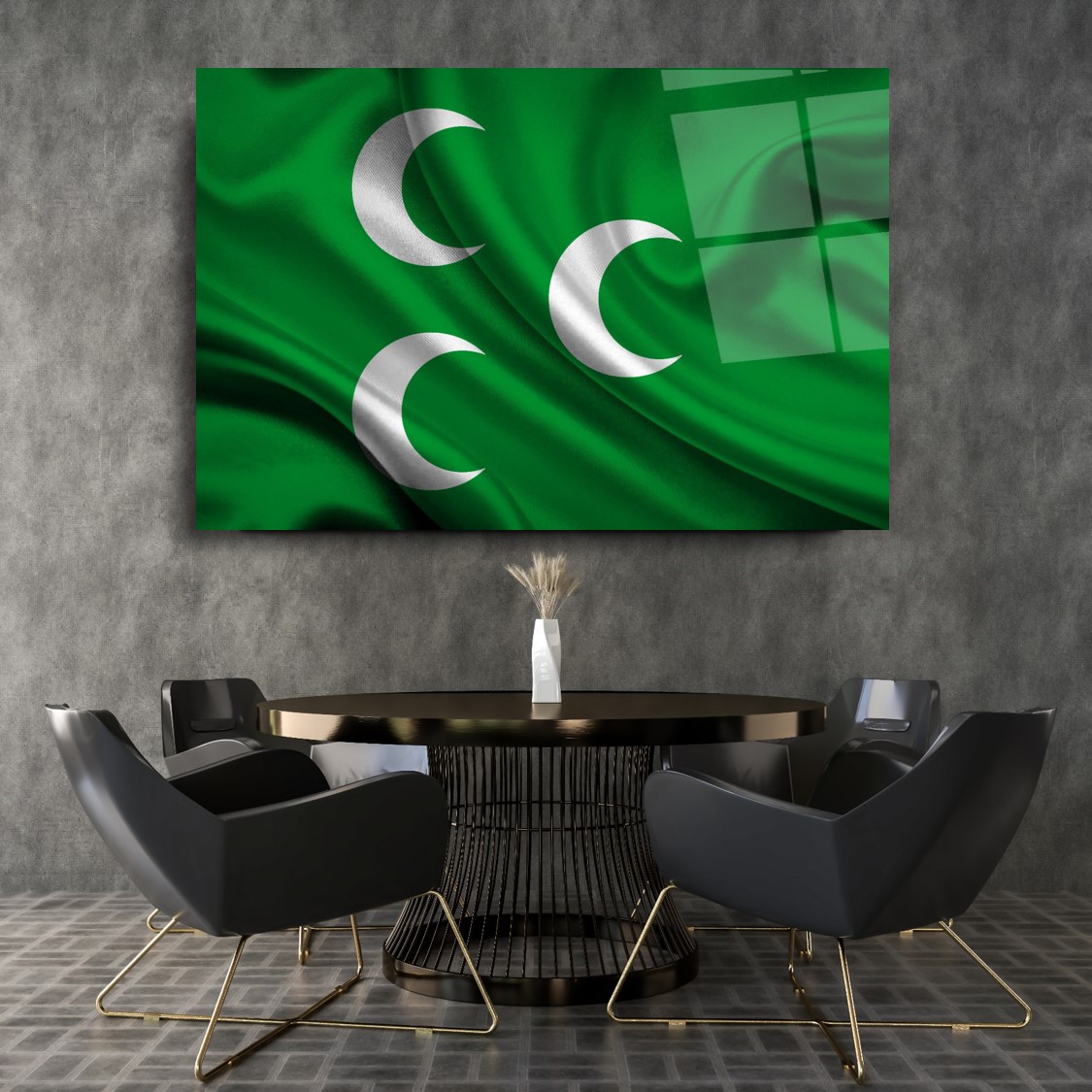 Osmanlı Bayrağı Cam Tablo