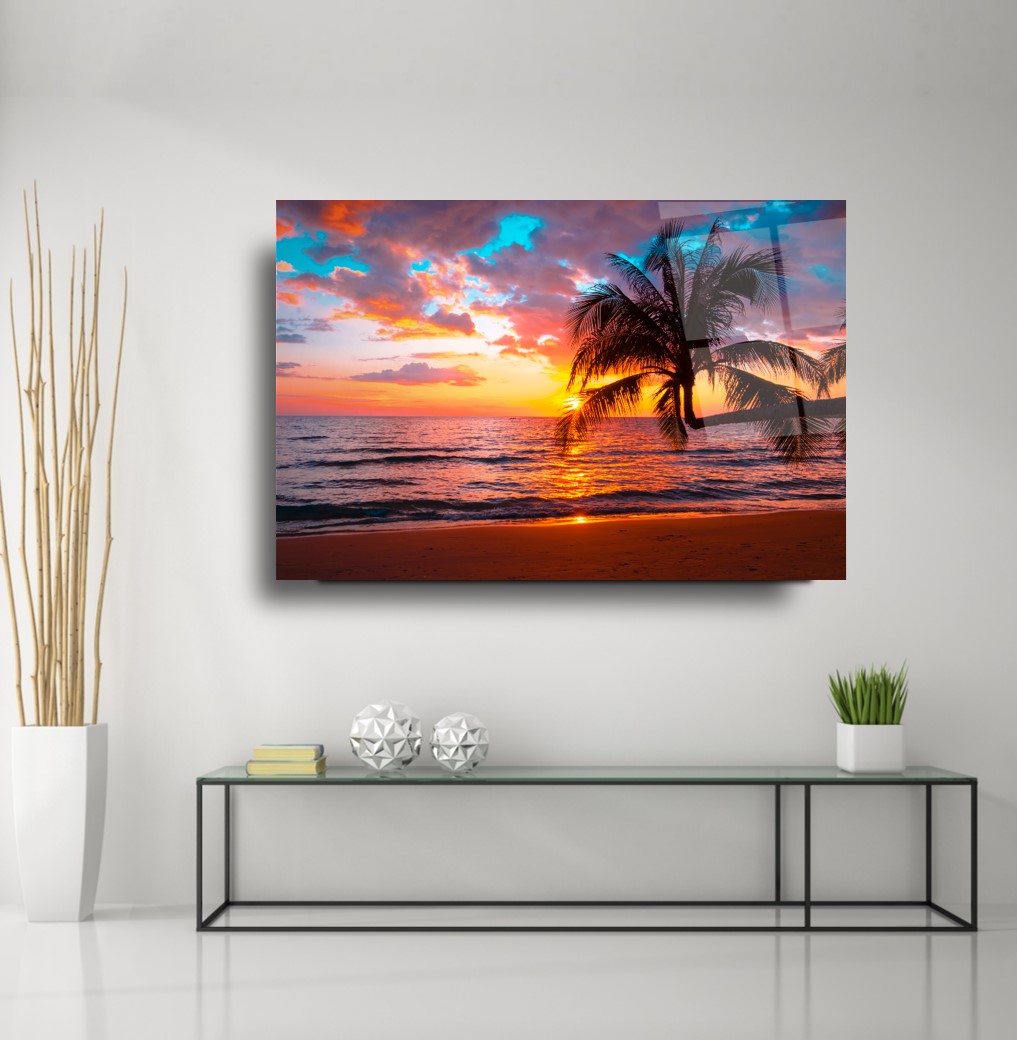 Deniz Manzarası Cam Tablo