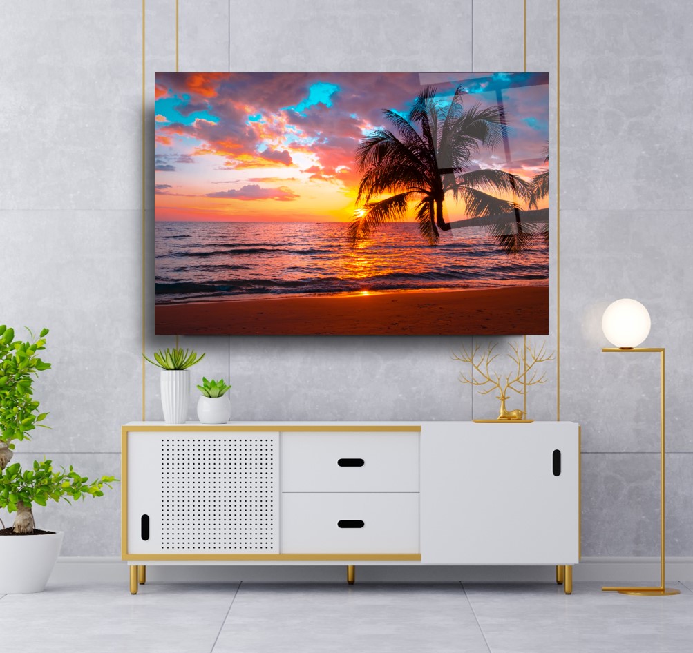 Deniz Manzarası Cam Tablo