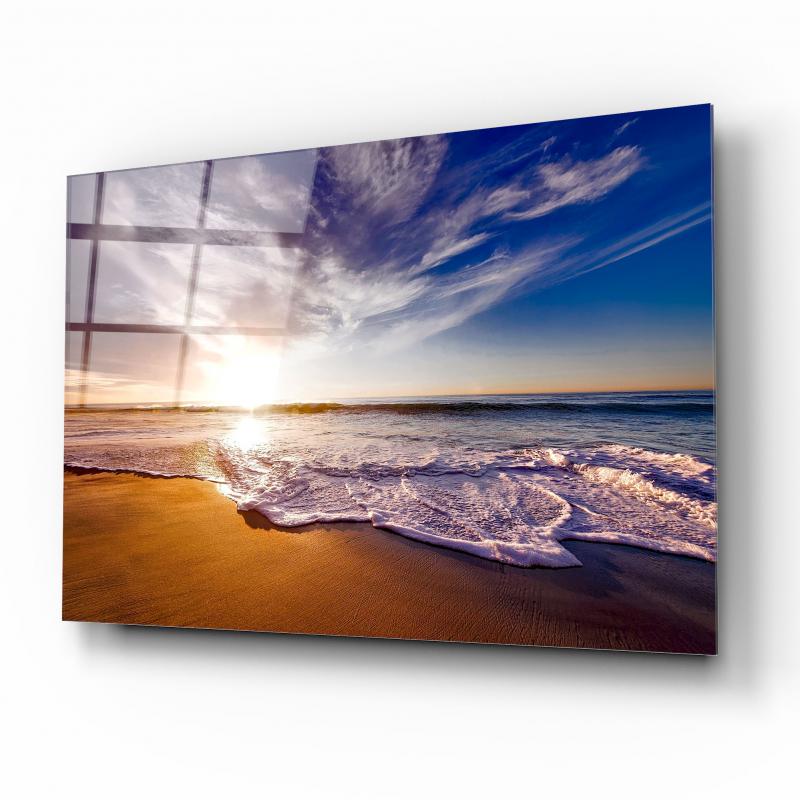 Deniz Manzarası Cam Tablo