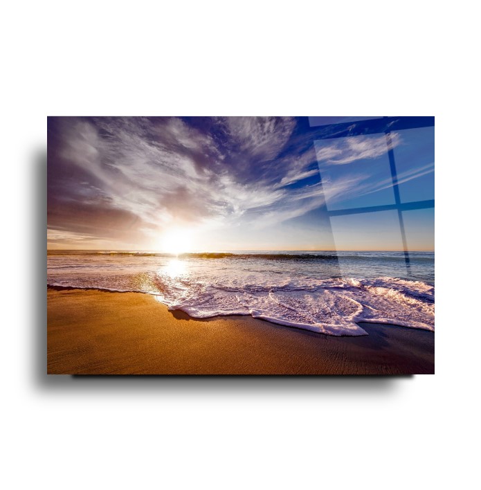 Deniz Manzarası Cam Tablo