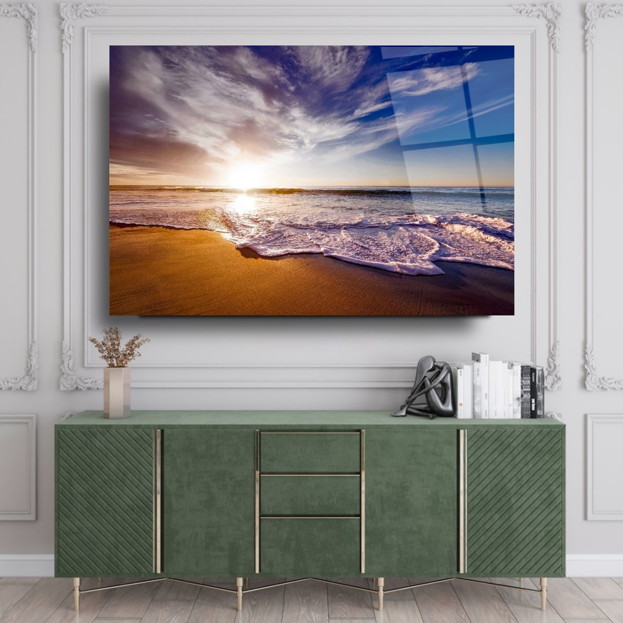 Deniz Manzarası Cam Tablo