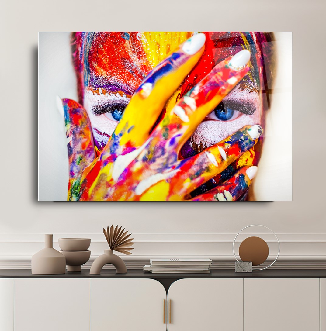 Kadın Silüeti Cam Tablo