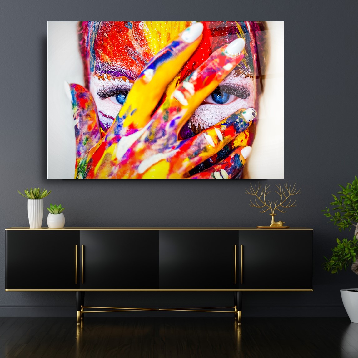 Kadın Silüeti Cam Tablo