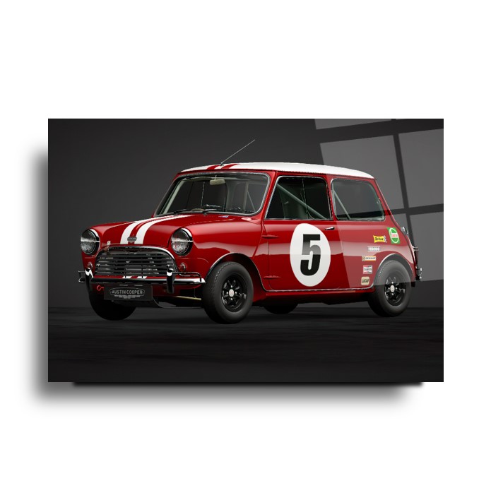 Kırmızı Araba Cam Tablo