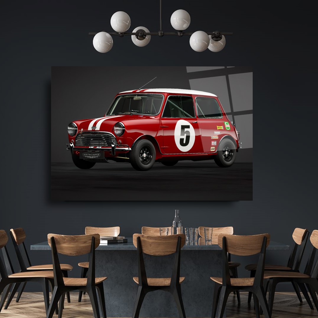 Kırmızı Araba Cam Tablo