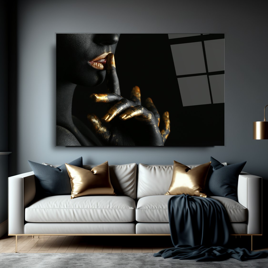 Siyahi Kadın Cam Tablo