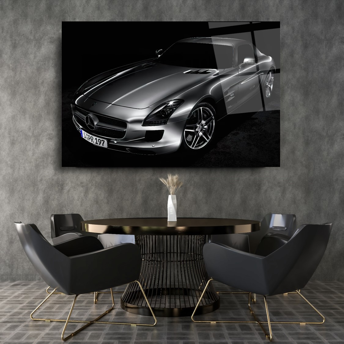 Spor Araba Cam Tablo