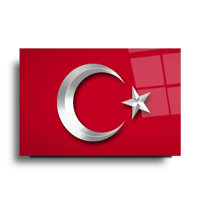 Türk Bayrağı Cam Tablo