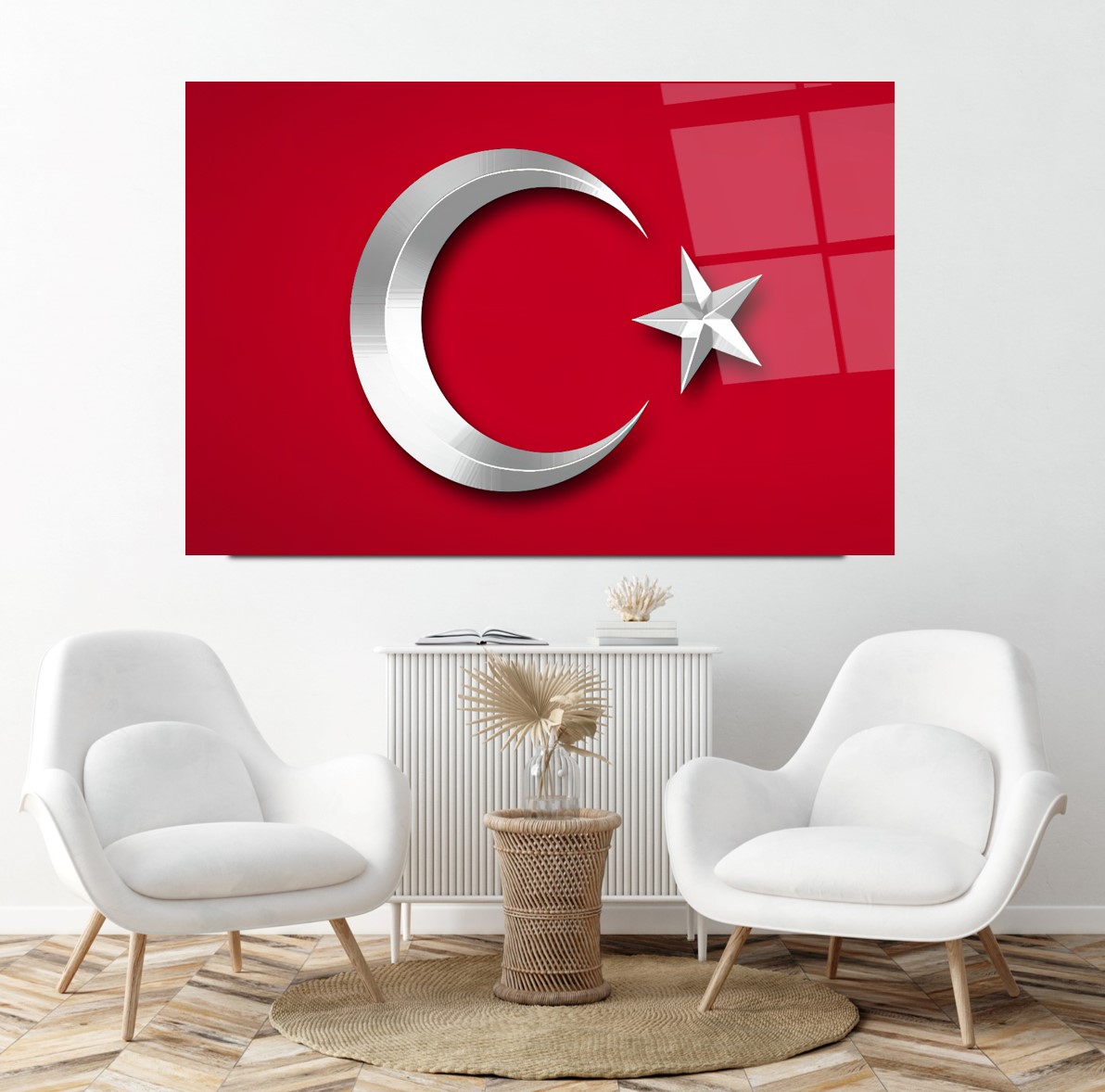 Türk Bayrağı Cam Tablo