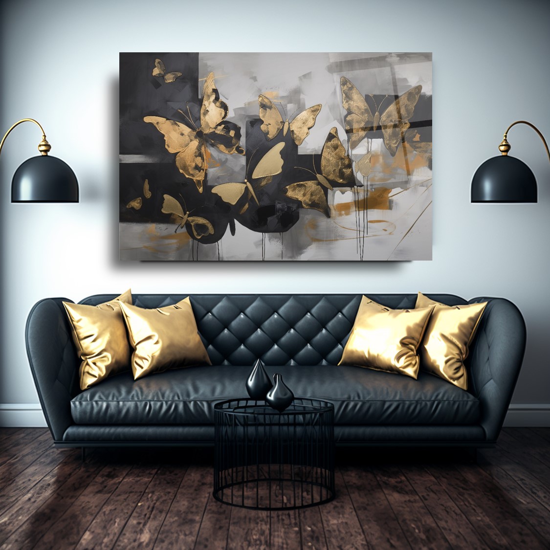 Kelebekler Cam Tablo