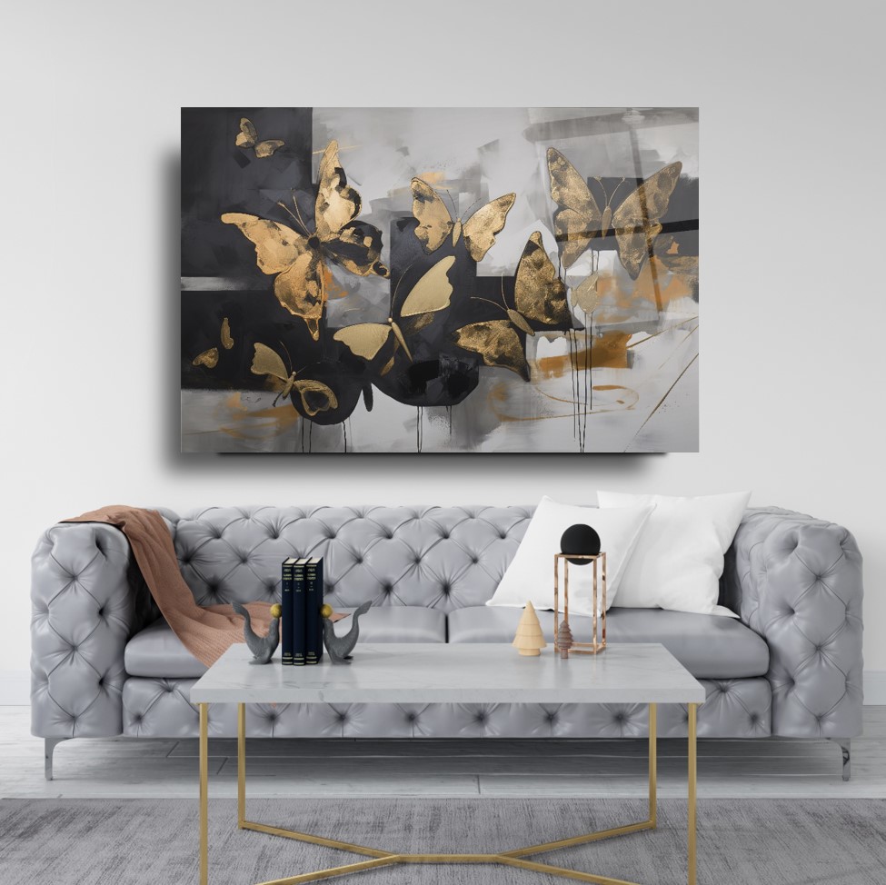 Kelebekler Cam Tablo