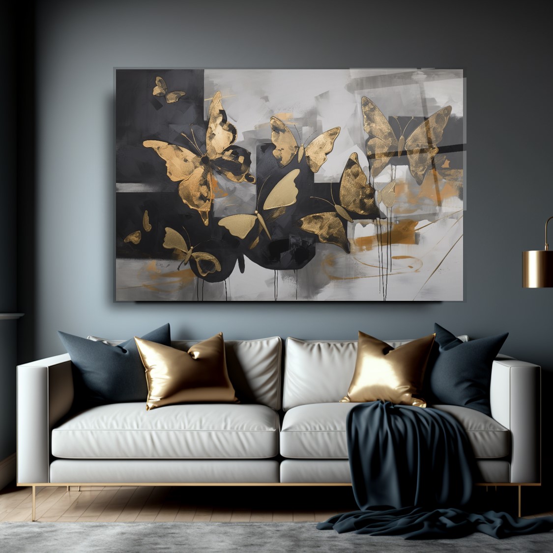 Kelebekler Cam Tablo