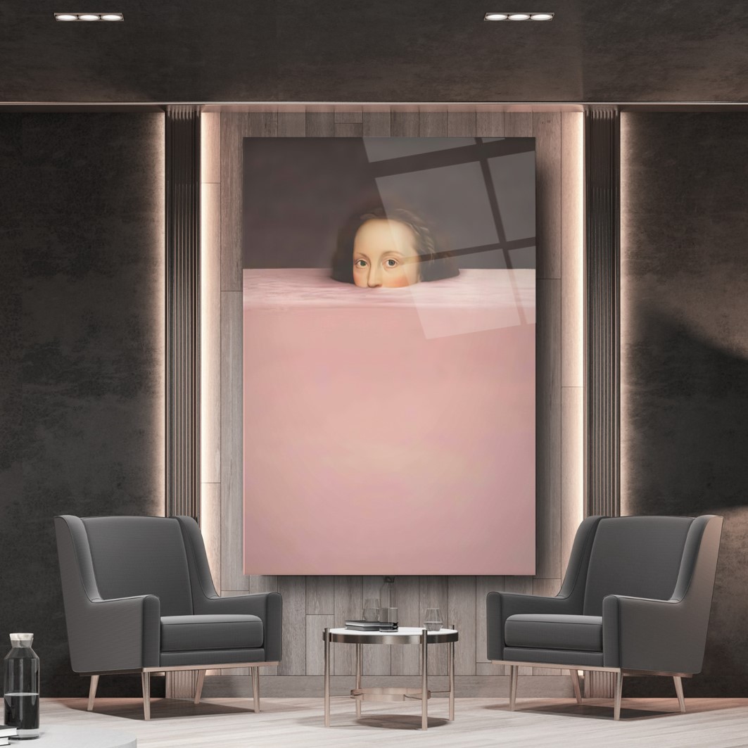 Boğulan Portre Cam Tablo