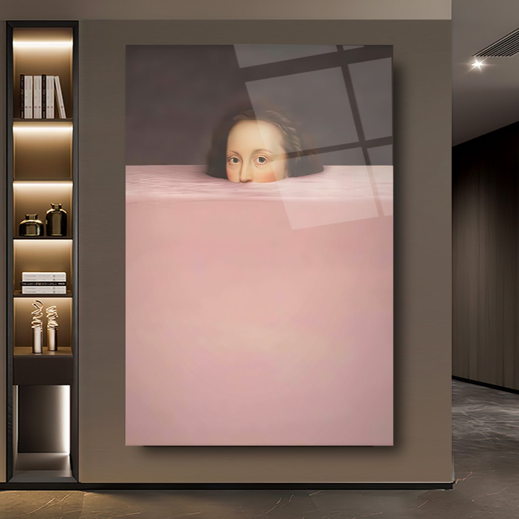 Boğulan Portre Cam Tablo