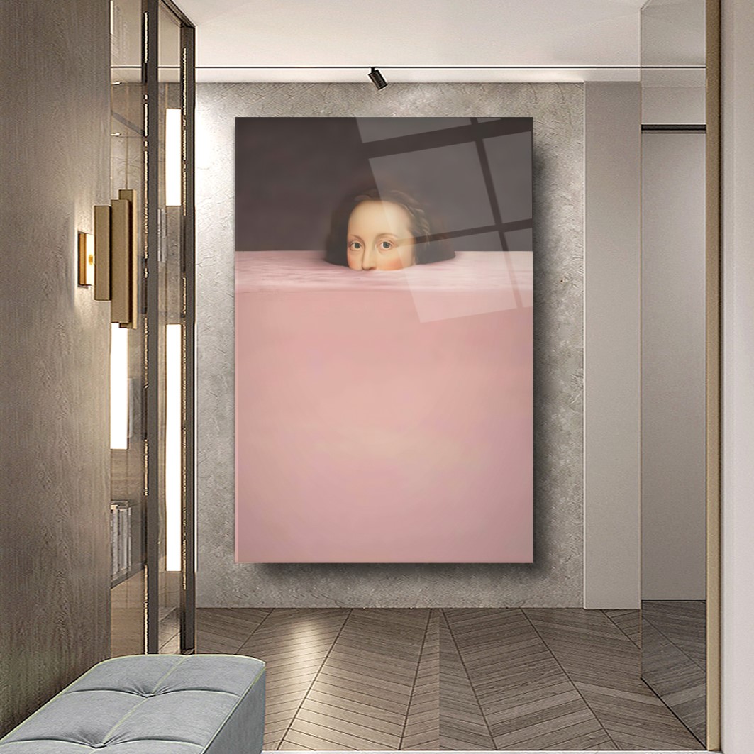 Boğulan Portre Cam Tablo