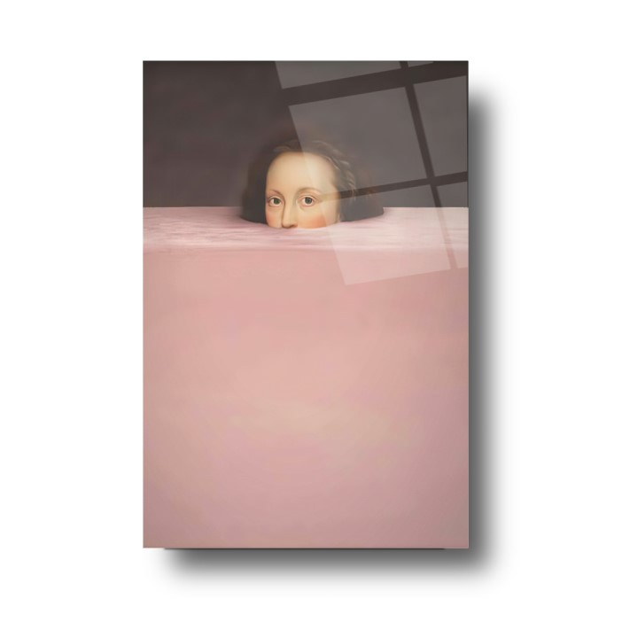 Boğulan Portre Cam Tablo