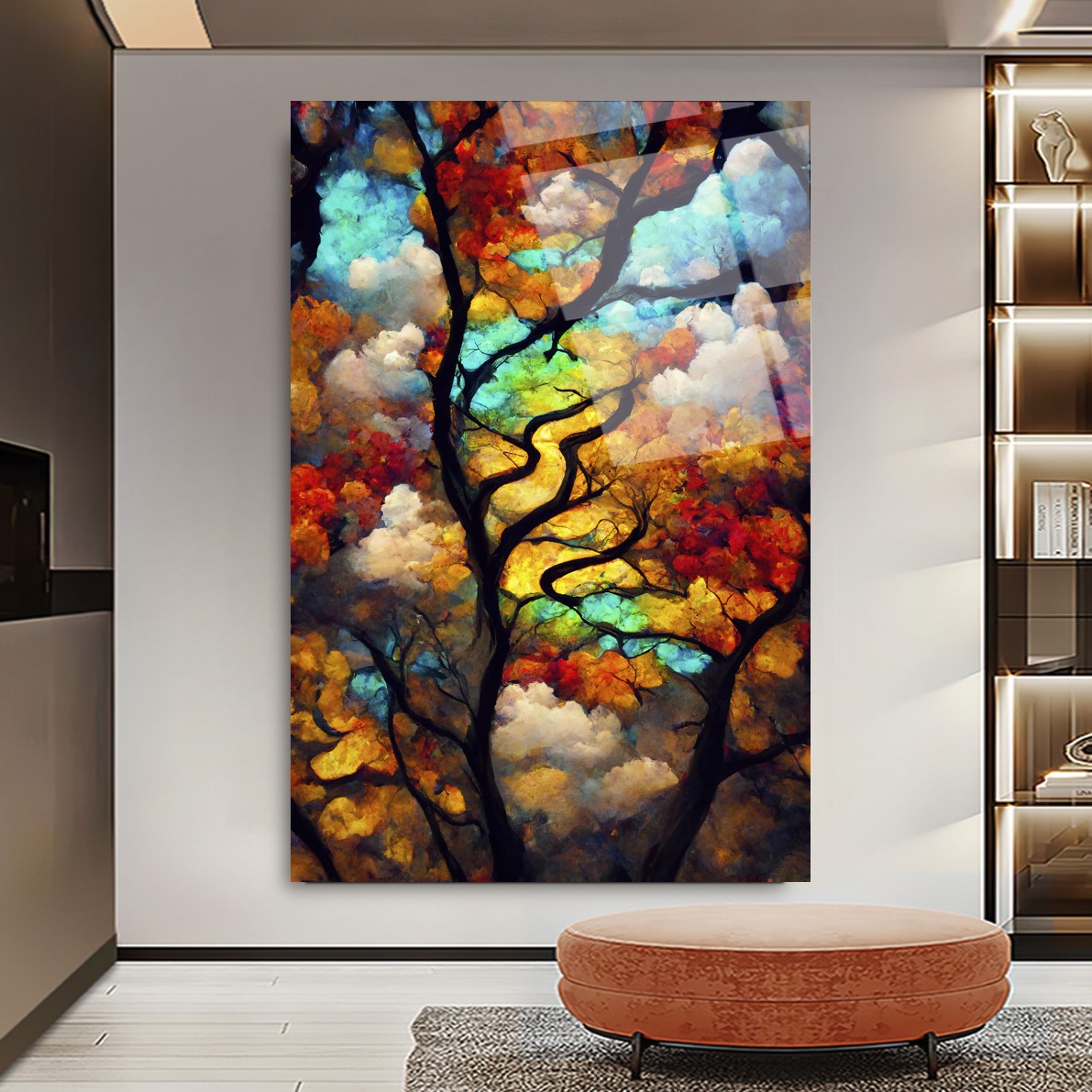 Renkli Ağaç Cam Tablo