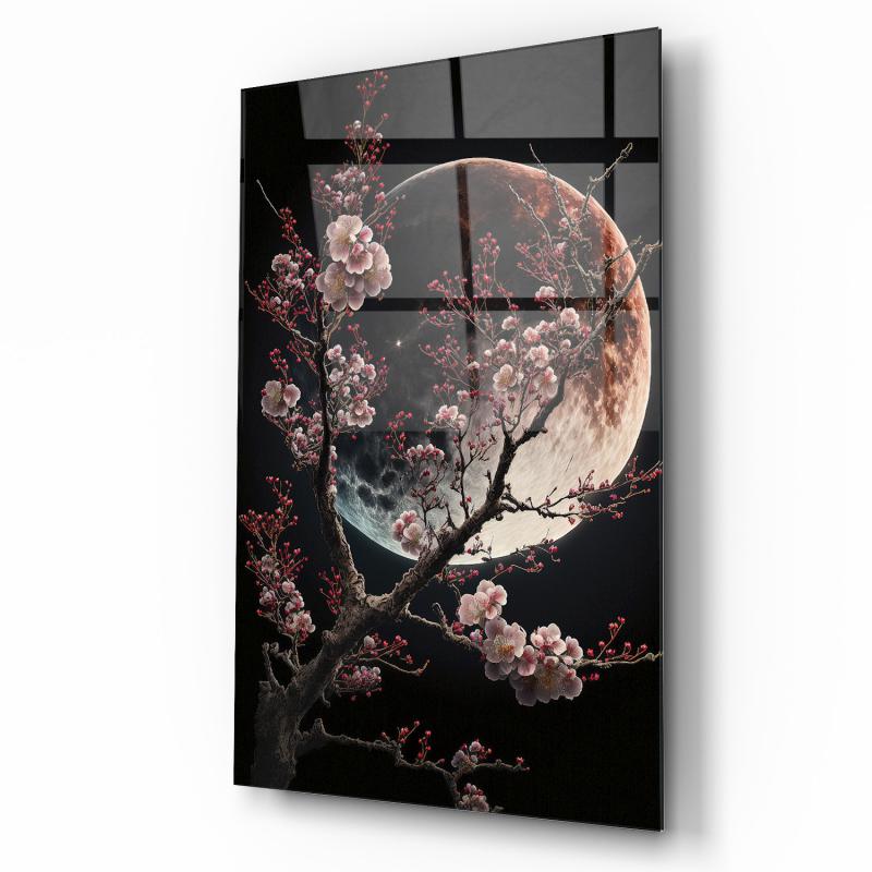 Ay Manzarası Cam Tablo