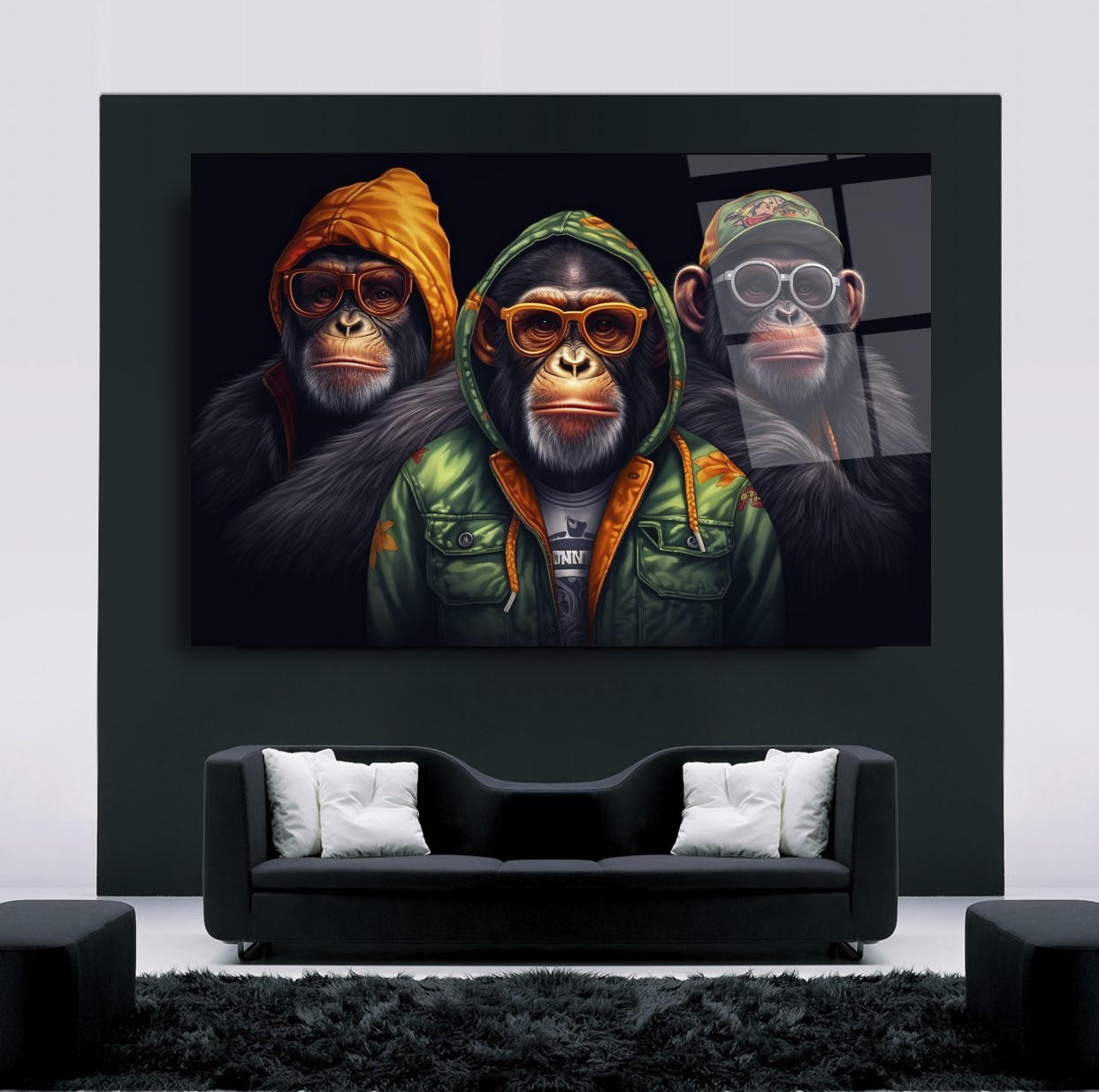 Üç Maymun Cam Tablo