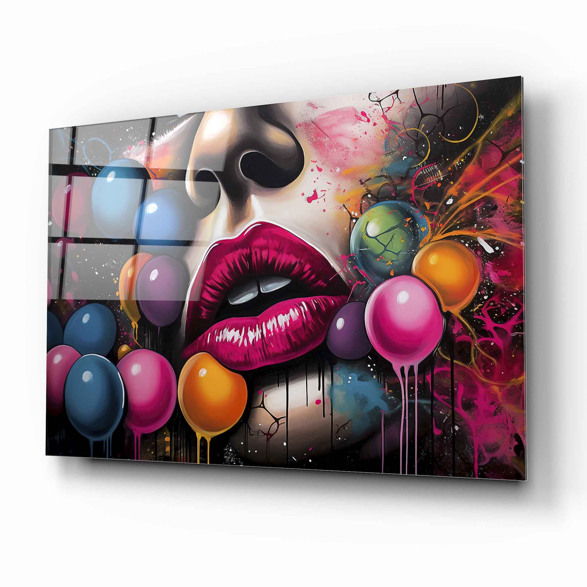 Pop Art Kadın Cam Tablo