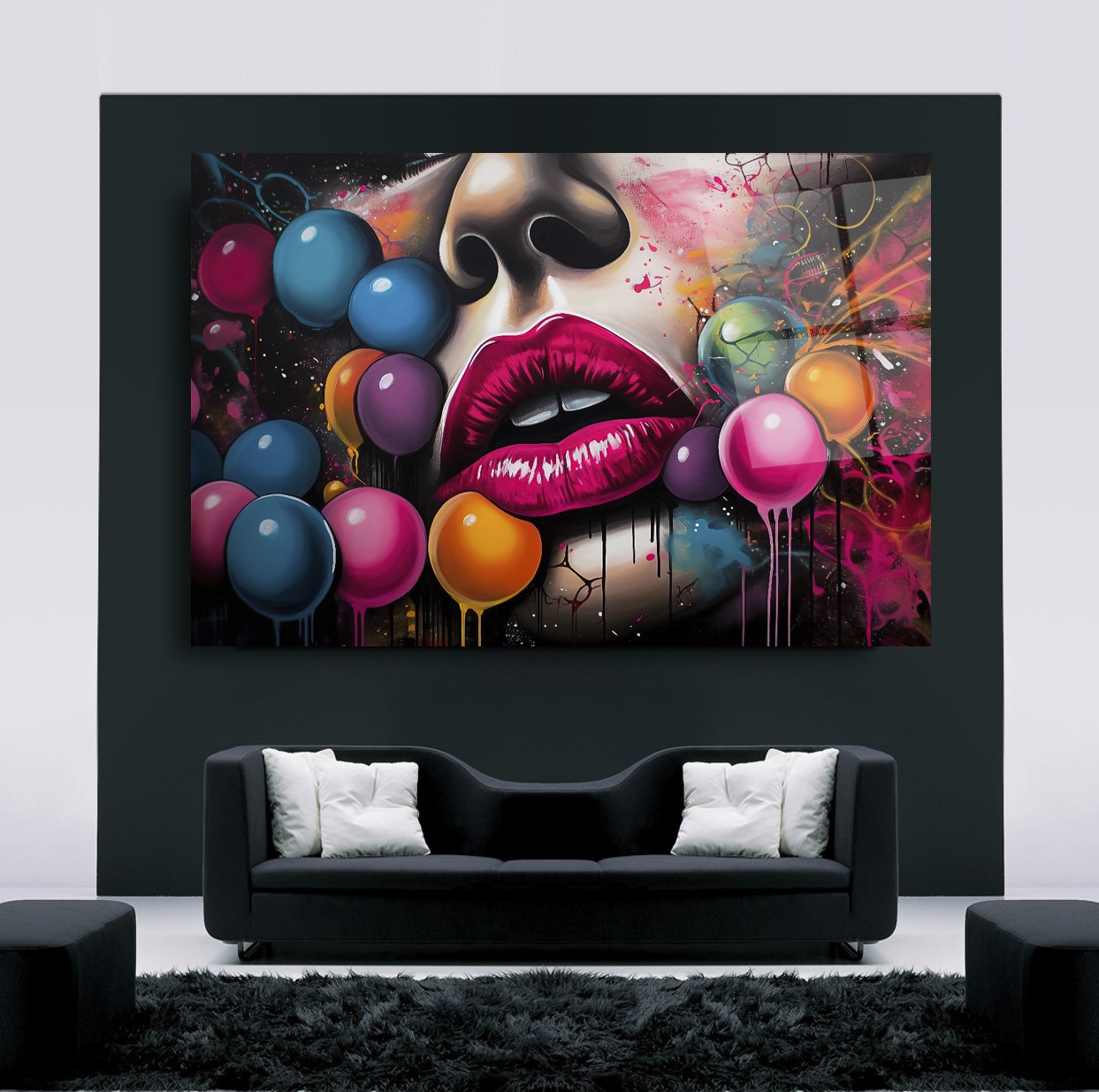 Pop Art Kadın Cam Tablo