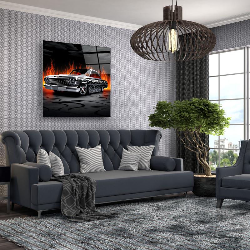 Siyah Araba Cam Tablo