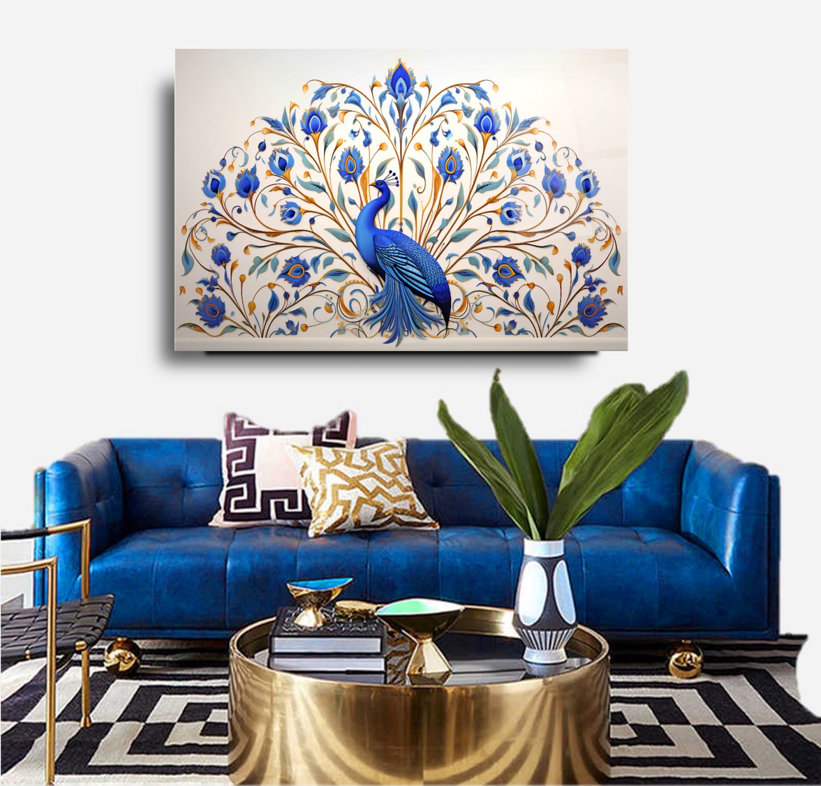 Tavus Kuşu Cam Tablo