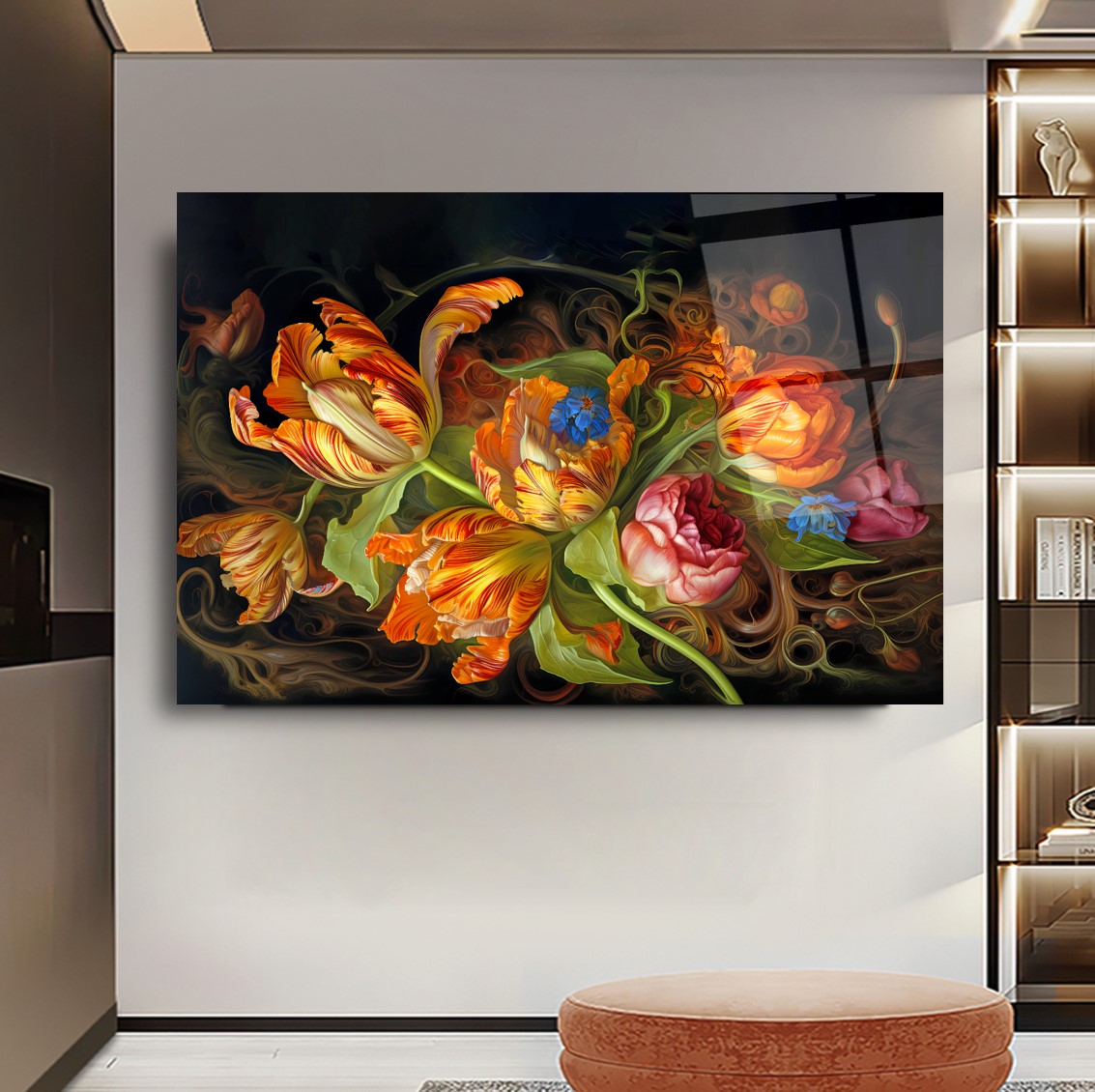 Çiçekler Cam Tablo