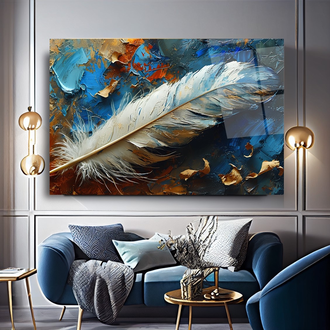 Beyaz Tüy Cam Tablo