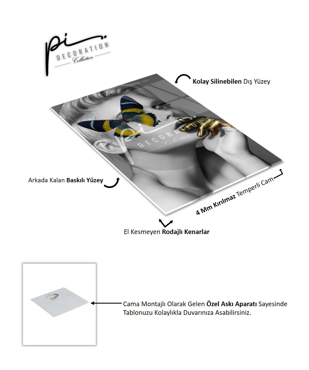 Kadın Portre Double Cam Tablo