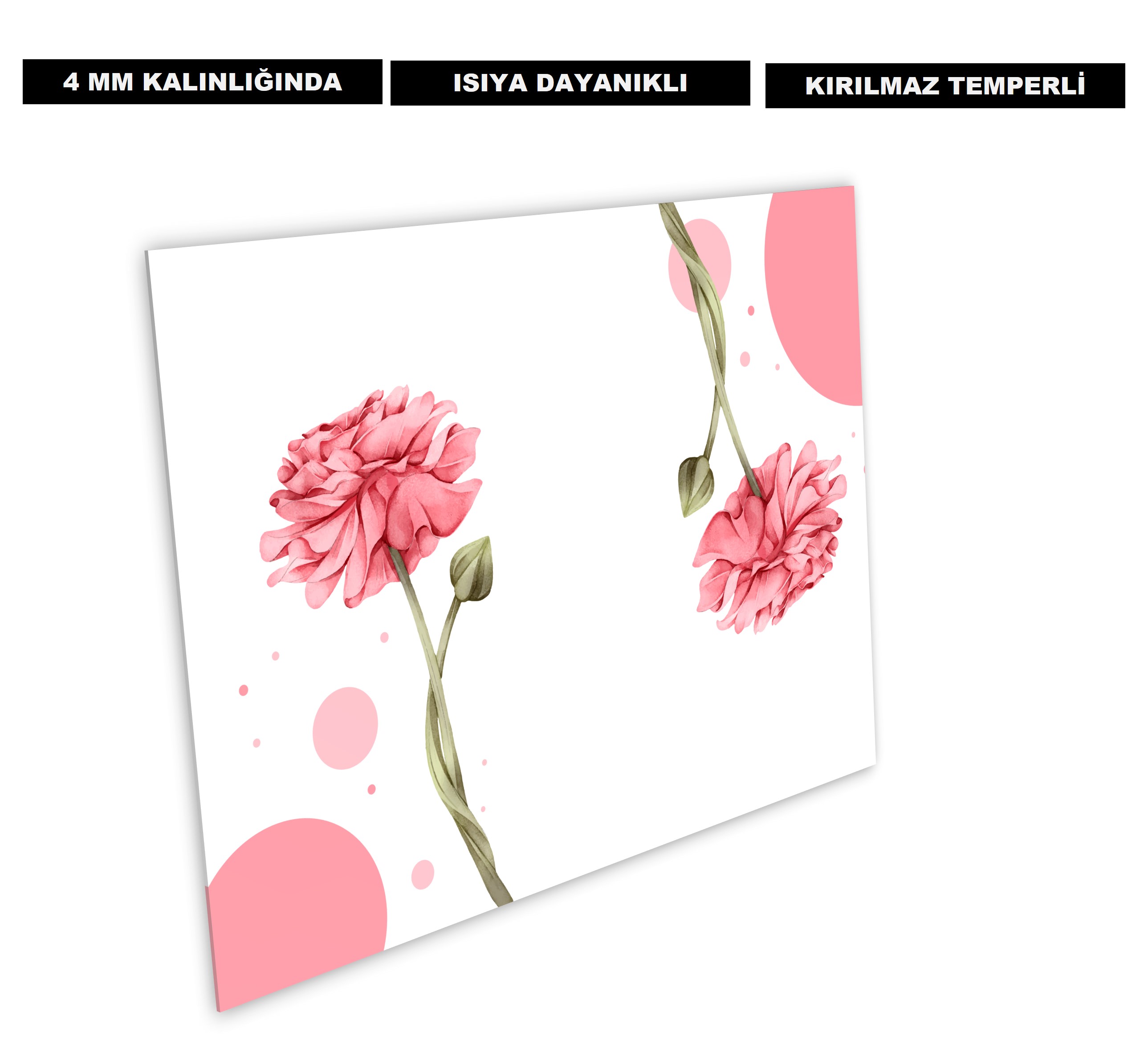 Çiçek Ocak Arkası Cam Koruyucu