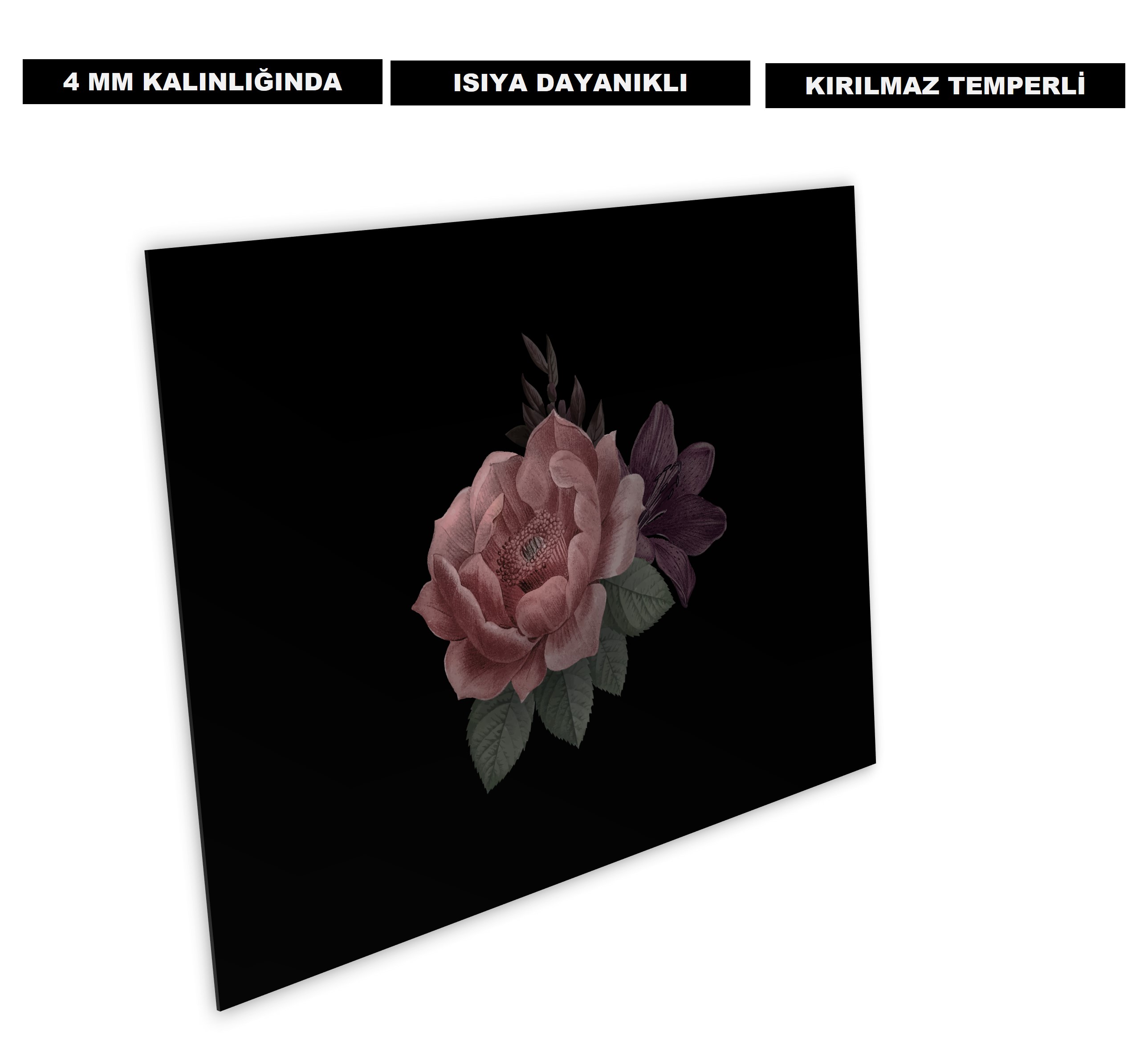 Gül Ocak Arkası Cam Koruyucu