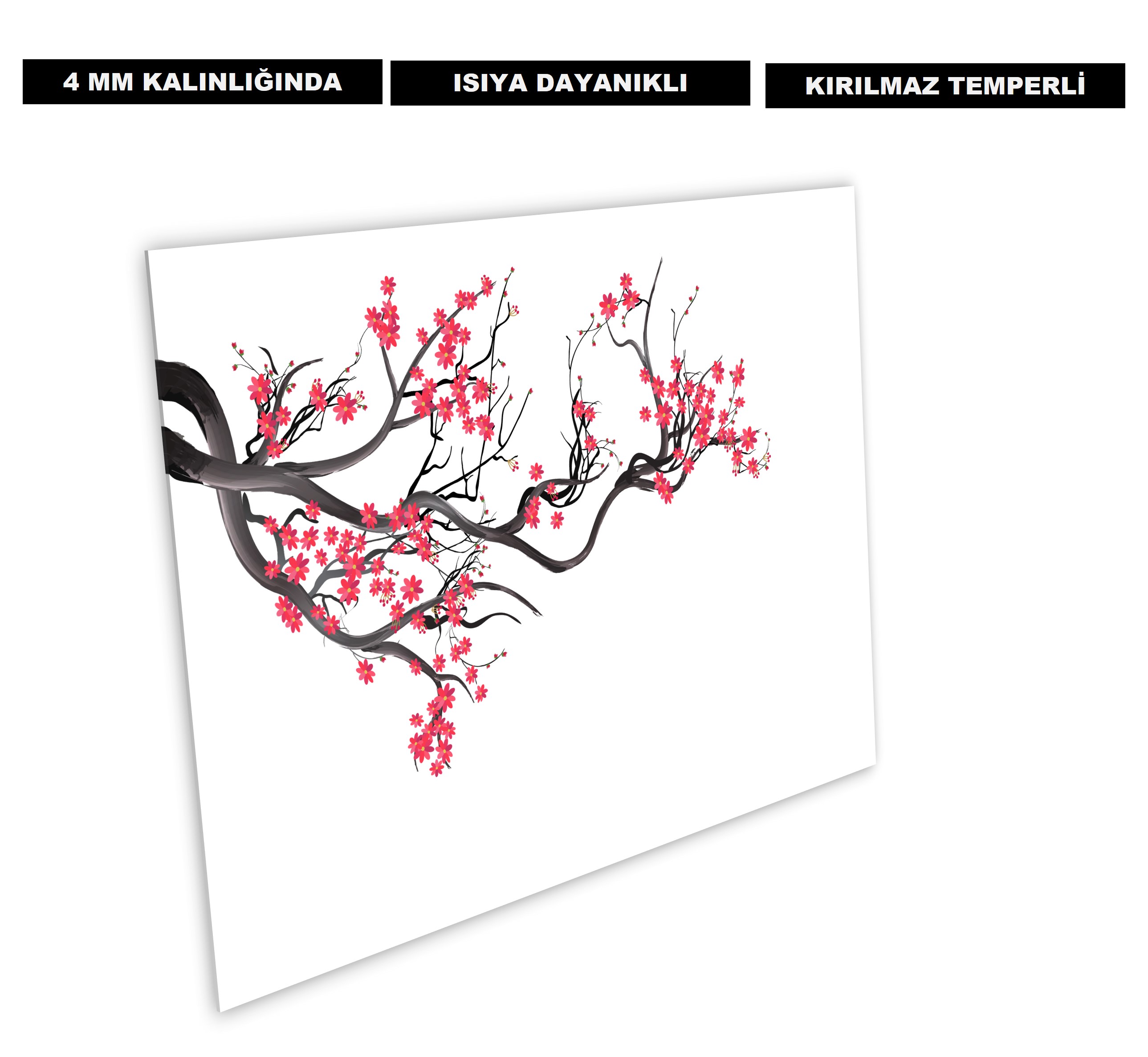 Ağaç Dalı  Ocak Arkası Cam Koruyucu