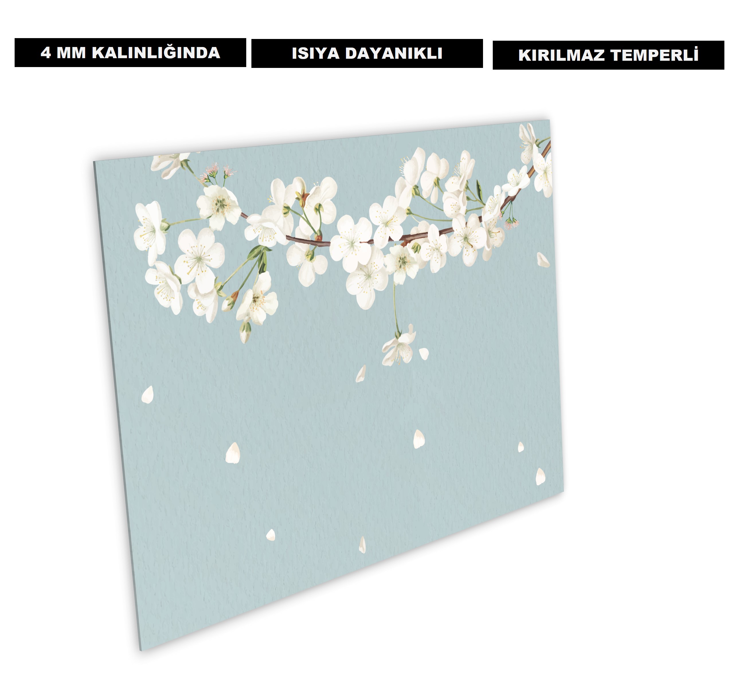 Çiçek Ocak Arkası Cam Koruyucu