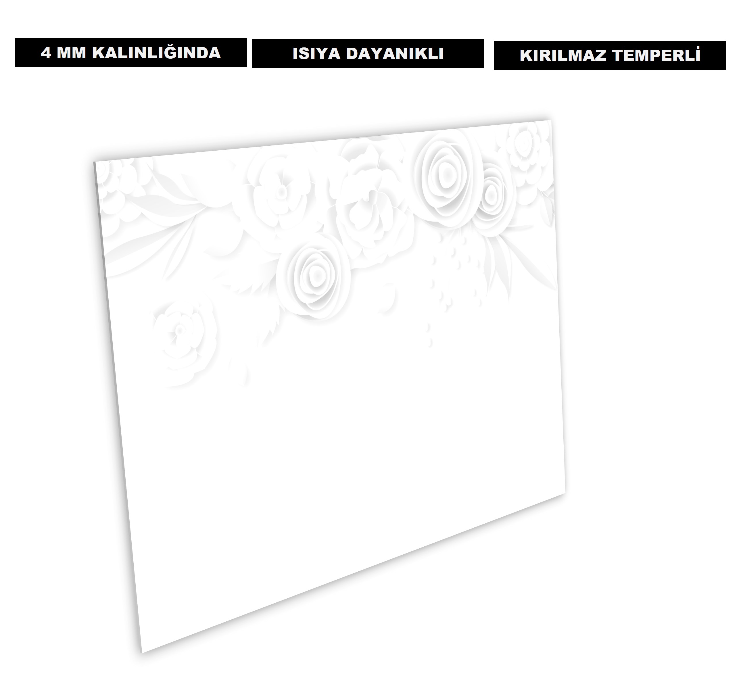 Gül Ocak Arkası Cam Koruyucu